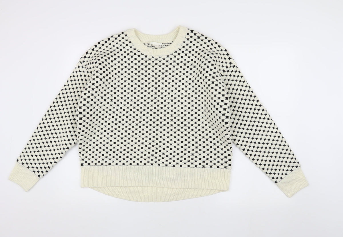 Womens UK Size S H&M White Pullover Jumper