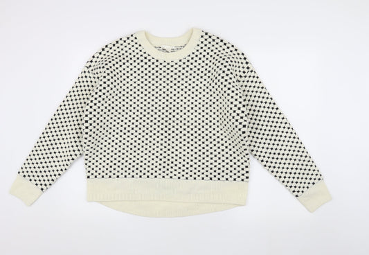 Womens UK Size S H&M White Pullover Jumper