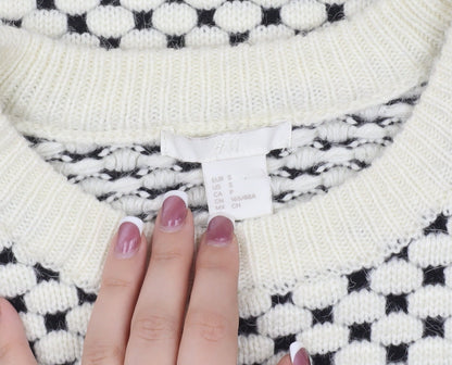 Womens UK Size S H&M White Pullover Jumper