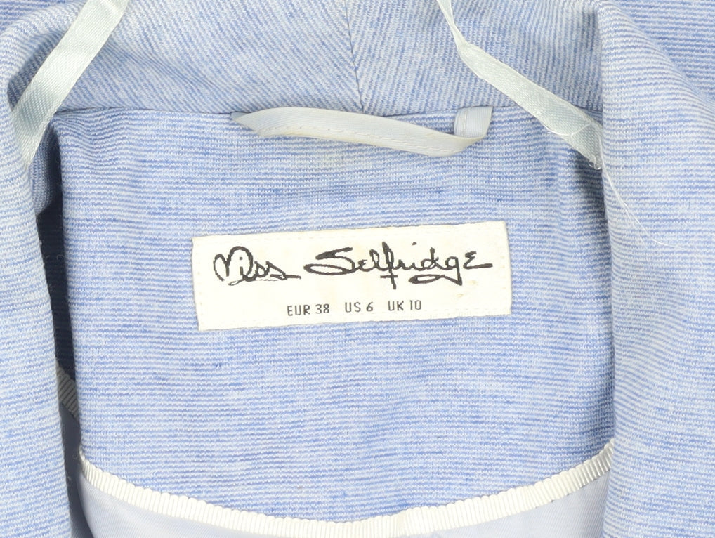 Miss Selfridge Blue Shawl Blazer UK 10 Women's Casual Jacket