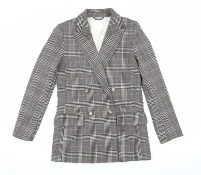 H&M Women's Multicoloured Plaid Blazer, Size 6