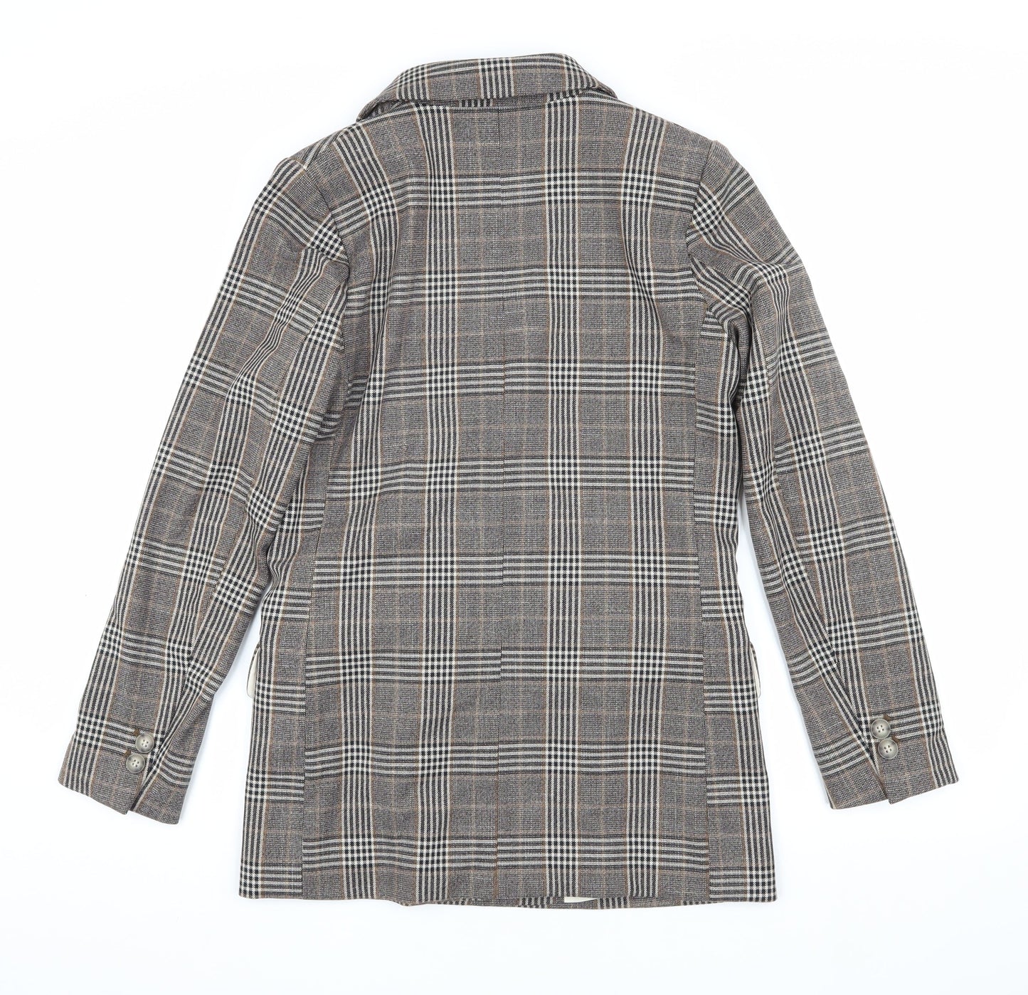 H&M Women's Multicoloured Plaid Blazer, Size 6