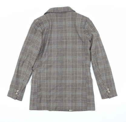 H&M Women's Multicoloured Plaid Blazer, Size 6