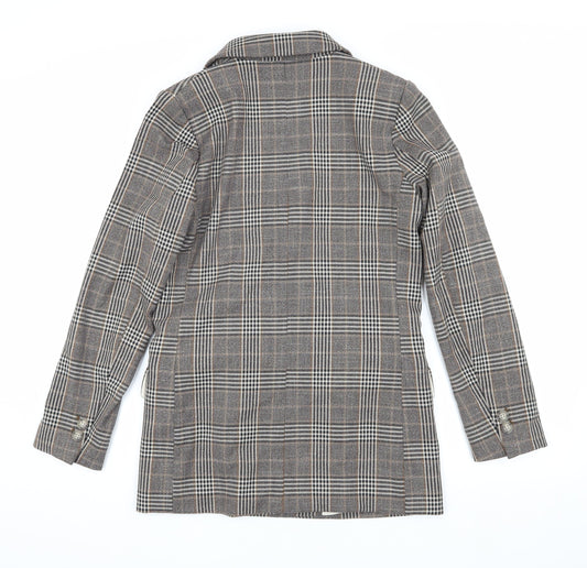 H&M Women's Multicoloured Plaid Blazer, Size 6