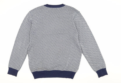 Coofandy Men's Blue Geometric Pullover Jumper L