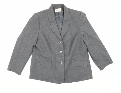 Eastex Women's Grey Wool Blend Blazer Size 16