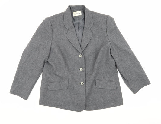 Eastex Women's Grey Wool Blend Blazer Size 16