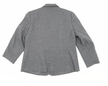 Eastex Women's Grey Wool Blend Blazer Size 16
