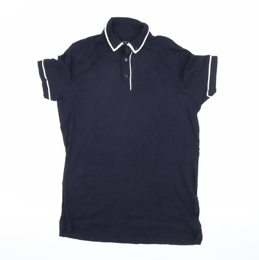 Brave Soul Men's Blue Polo, Medium, Short Sleeve