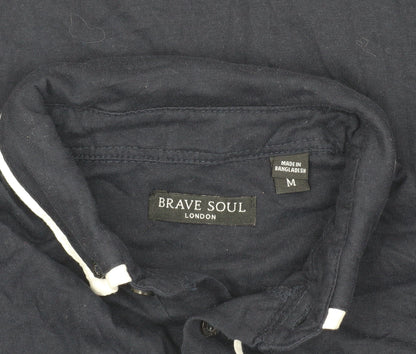 Brave Soul Men's Blue Polo, Medium, Short Sleeve