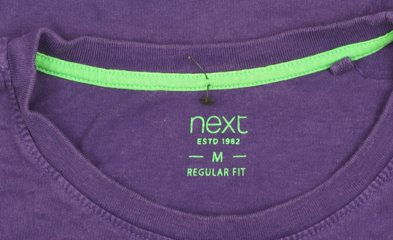 Next Men's Purple Regular Fit Cotton T-Shirt M