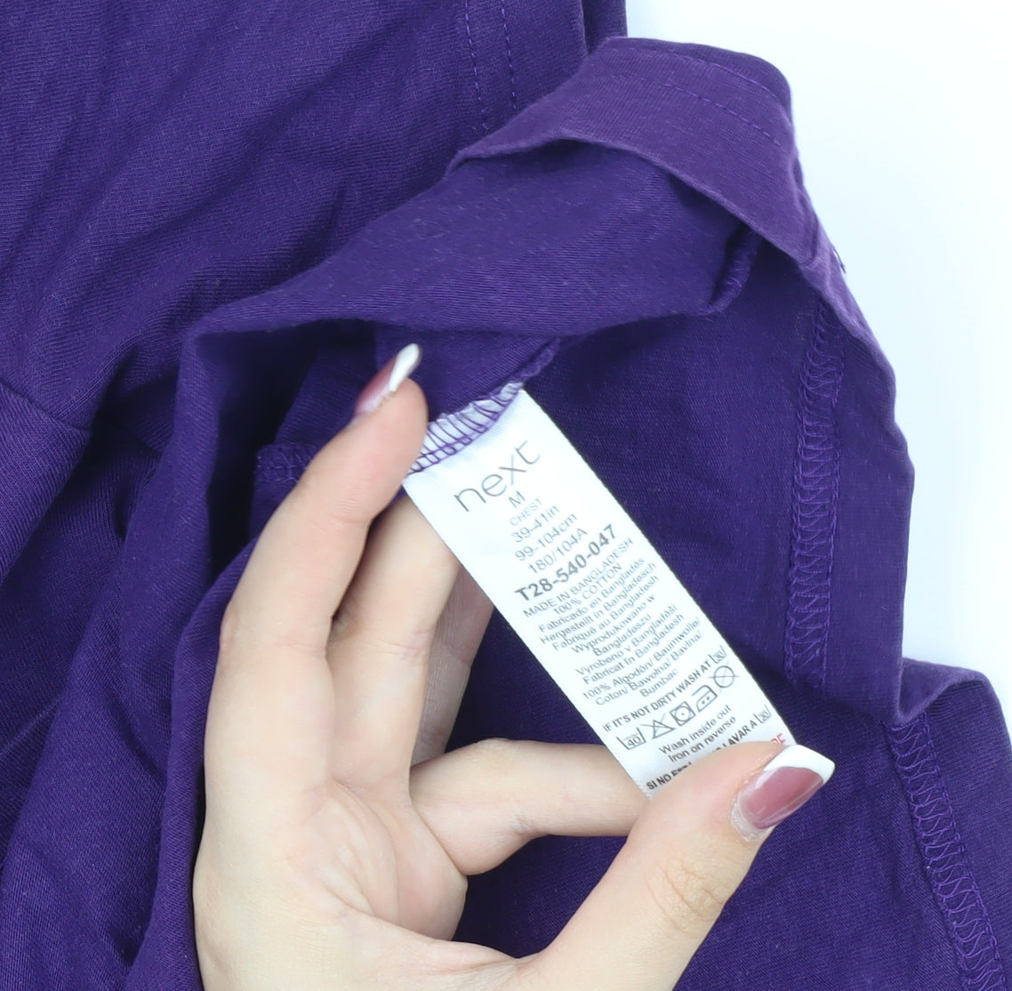 Next Men's Purple Regular Fit Cotton T-Shirt M