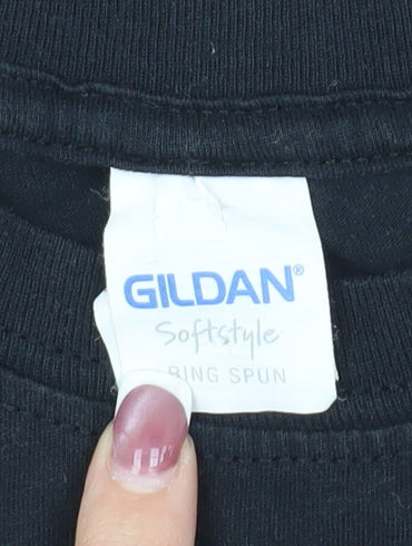 Gildan Unisex Kids Black Graphic T-Shirt 7-8 Years