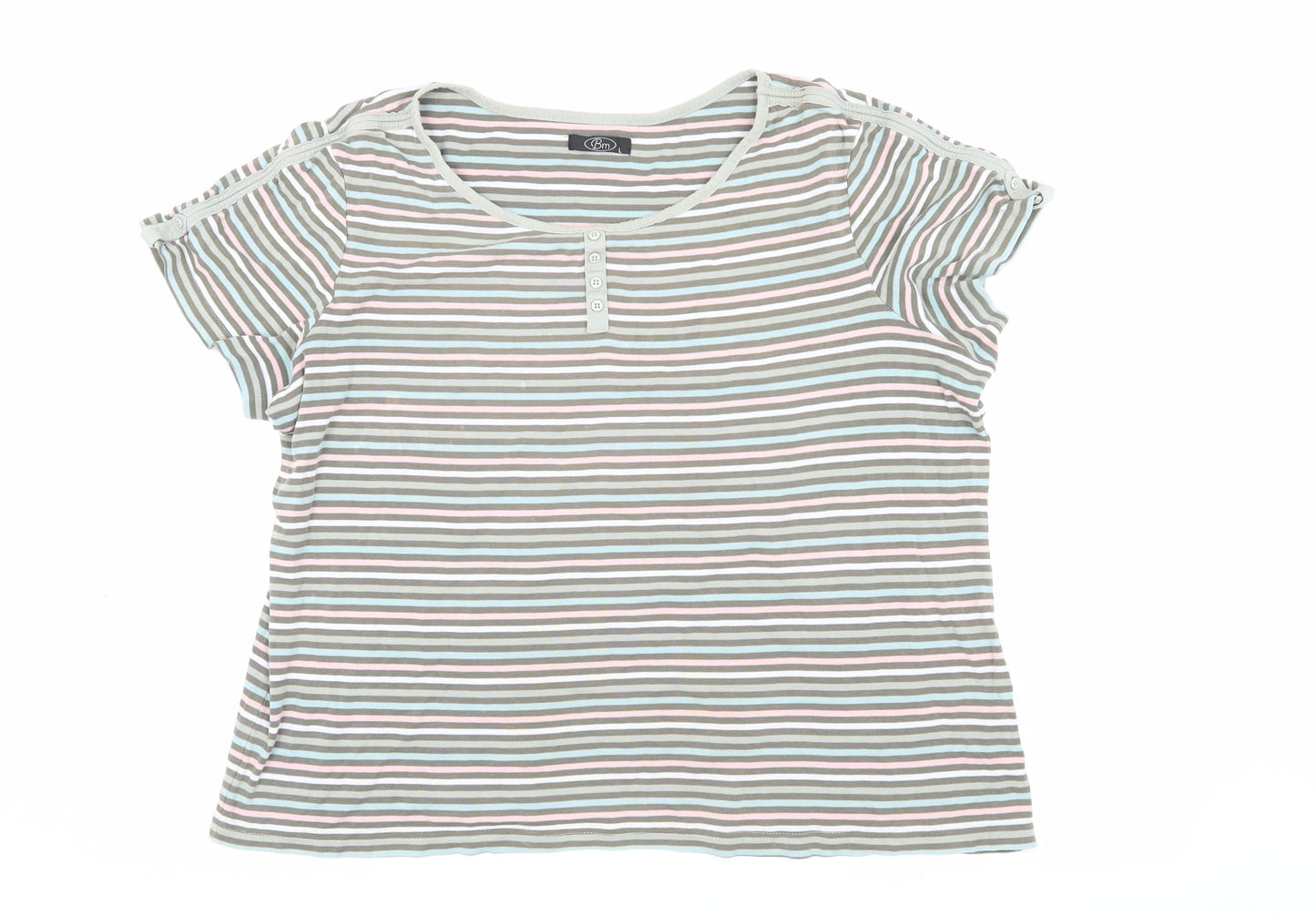 Womens UK Size L BM Multicoloured Basic T-Shirt