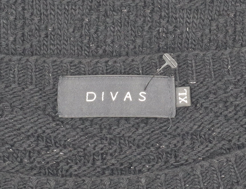 DIVAS Women's Black Pullover Jumper XL