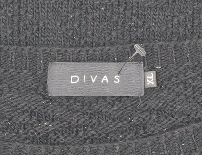 DIVAS Women's Black Pullover Jumper XL