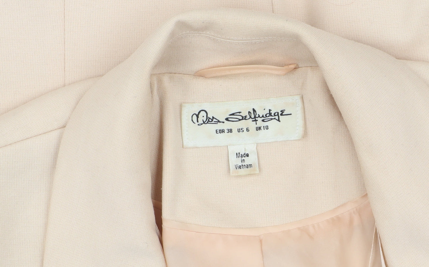 Miss Selfridge Women’s Beige Blazer Regular Fit M