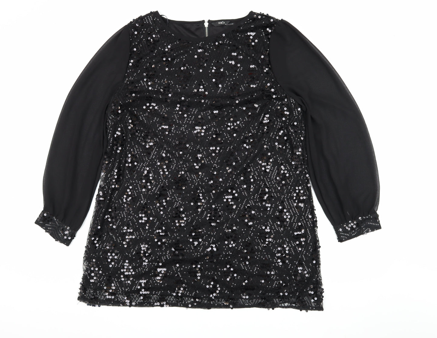 M&Co Women's Black Sequin Top, Size 20, Party