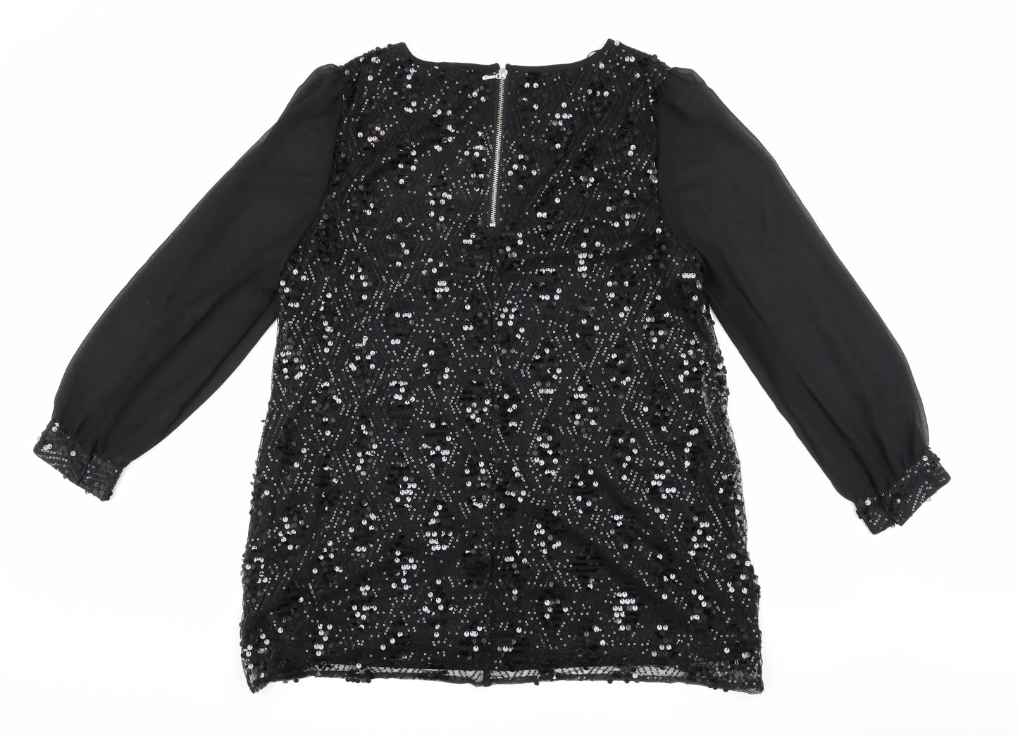 M&Co Women's Black Sequin Top, Size 20, Party