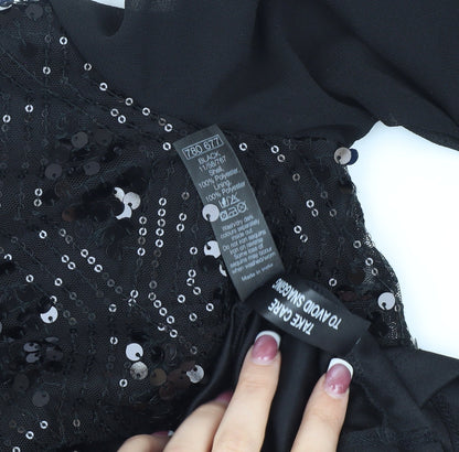 M&Co Women's Black Sequin Top, Size 20, Party