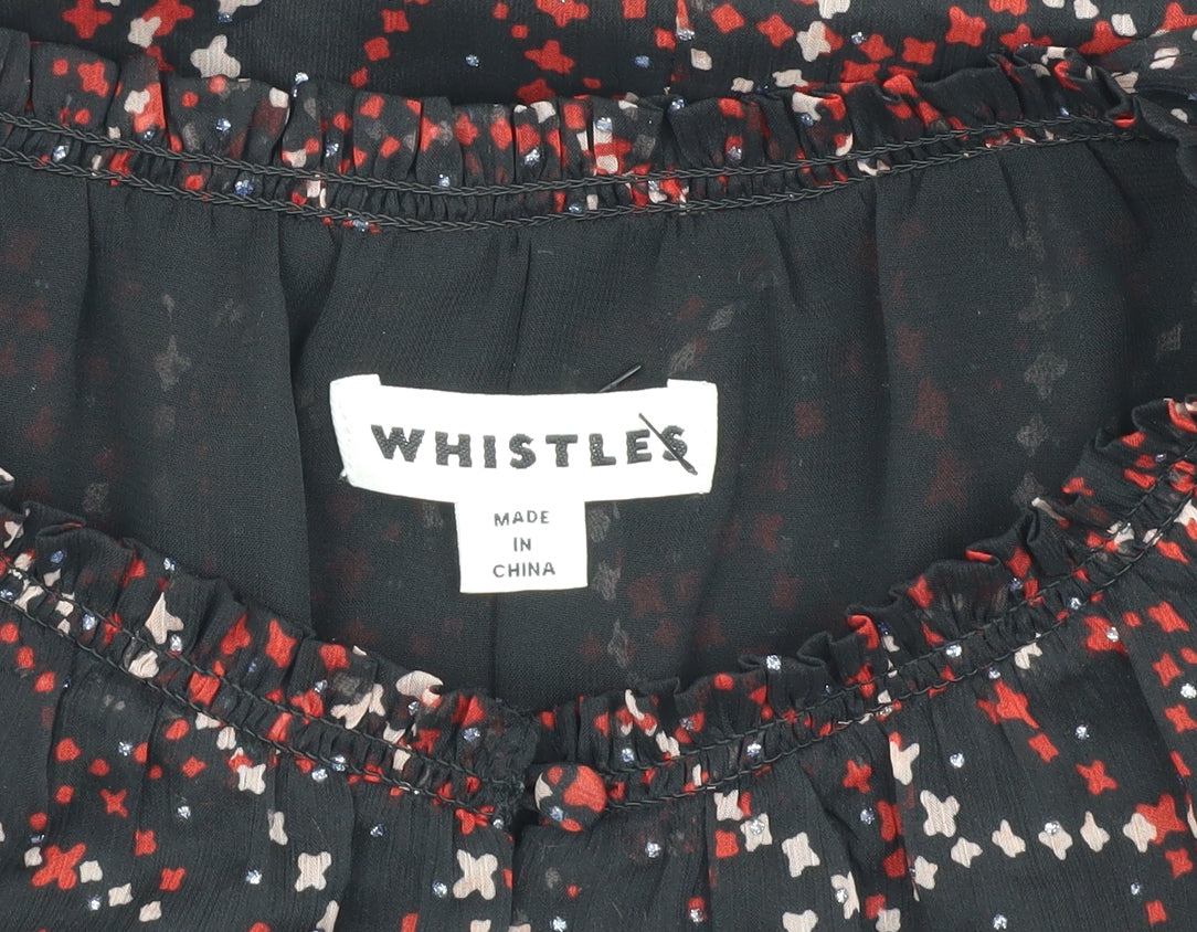 Womens UK Size 14 Whistles Black Basic Blouse