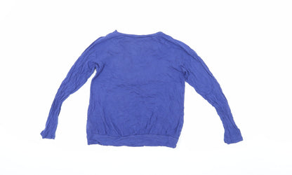 Womens UK Size 12 Monsoon Blue Jersey Blouse