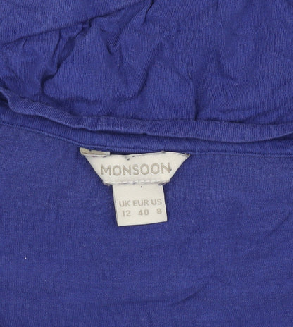 Womens UK Size 12 Monsoon Blue Jersey Blouse