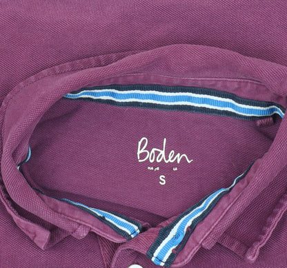 Boden Men's Purple Polo, Size S, Short Sleeve, Cotton