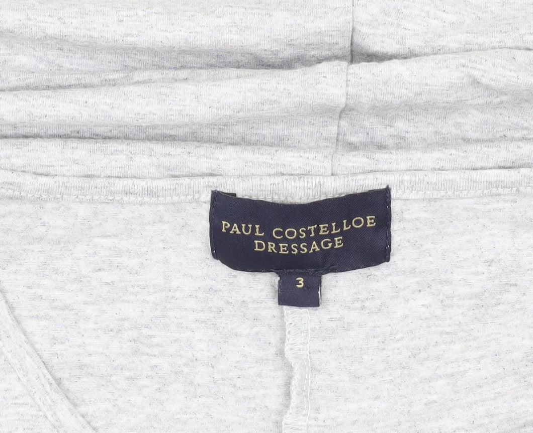 Womens UK Size 12 Paul Costelloe Dressage Grey Basic T-Shirt