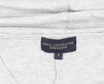 Womens UK Size 12 Paul Costelloe Dressage Grey Basic T-Shirt