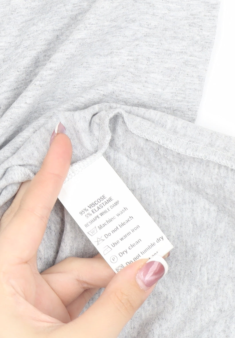 Womens UK Size 12 Paul Costelloe Dressage Grey Basic T-Shirt