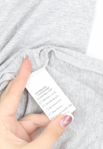 Womens UK Size 12 Paul Costelloe Dressage Grey Basic T-Shirt