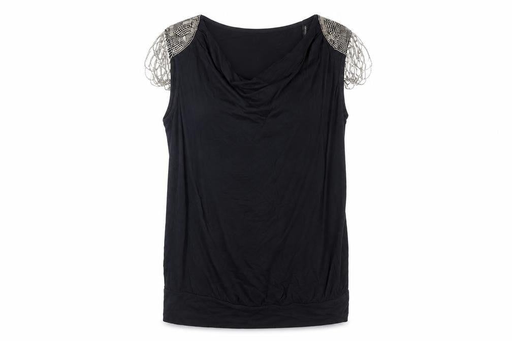 Red Herring Women's Black Cowl Neck Blouse Size 12