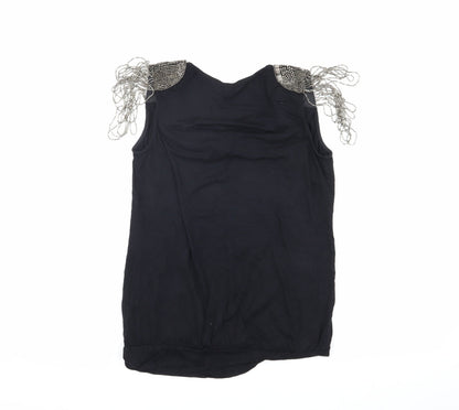 Red Herring Women's Black Cowl Neck Blouse Size 12