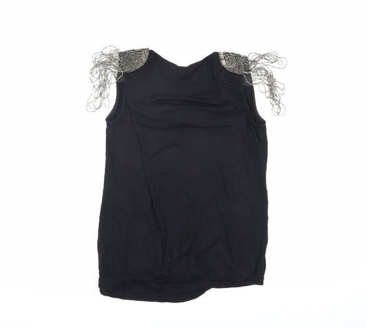 Red Herring Women's Black Cowl Neck Blouse Size 12