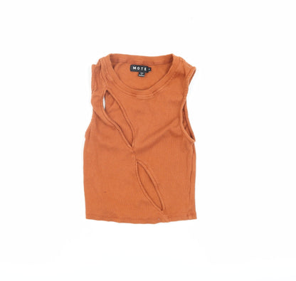Womens UK Size S Motel Orange Basic Tank