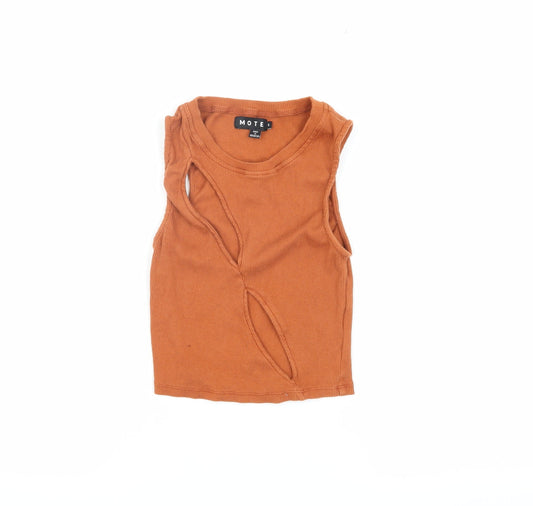 Womens UK Size S Motel Orange Basic Tank