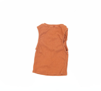 Womens UK Size S Motel Orange Basic Tank