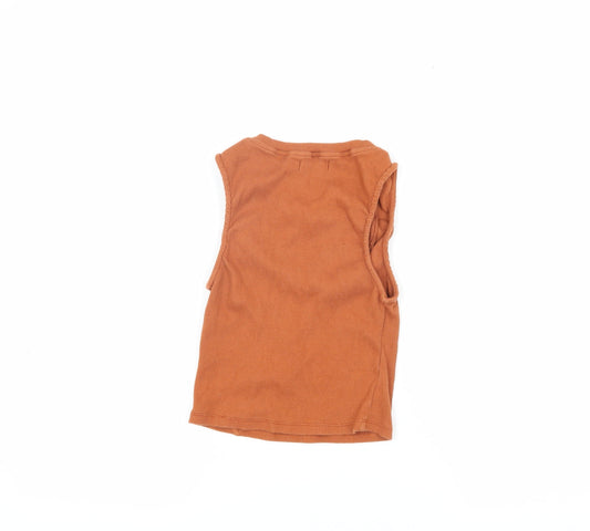 Womens UK Size S Motel Orange Basic Tank