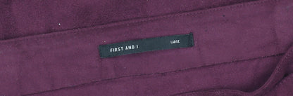 First And I Women's Purple Suedette Skirt, L