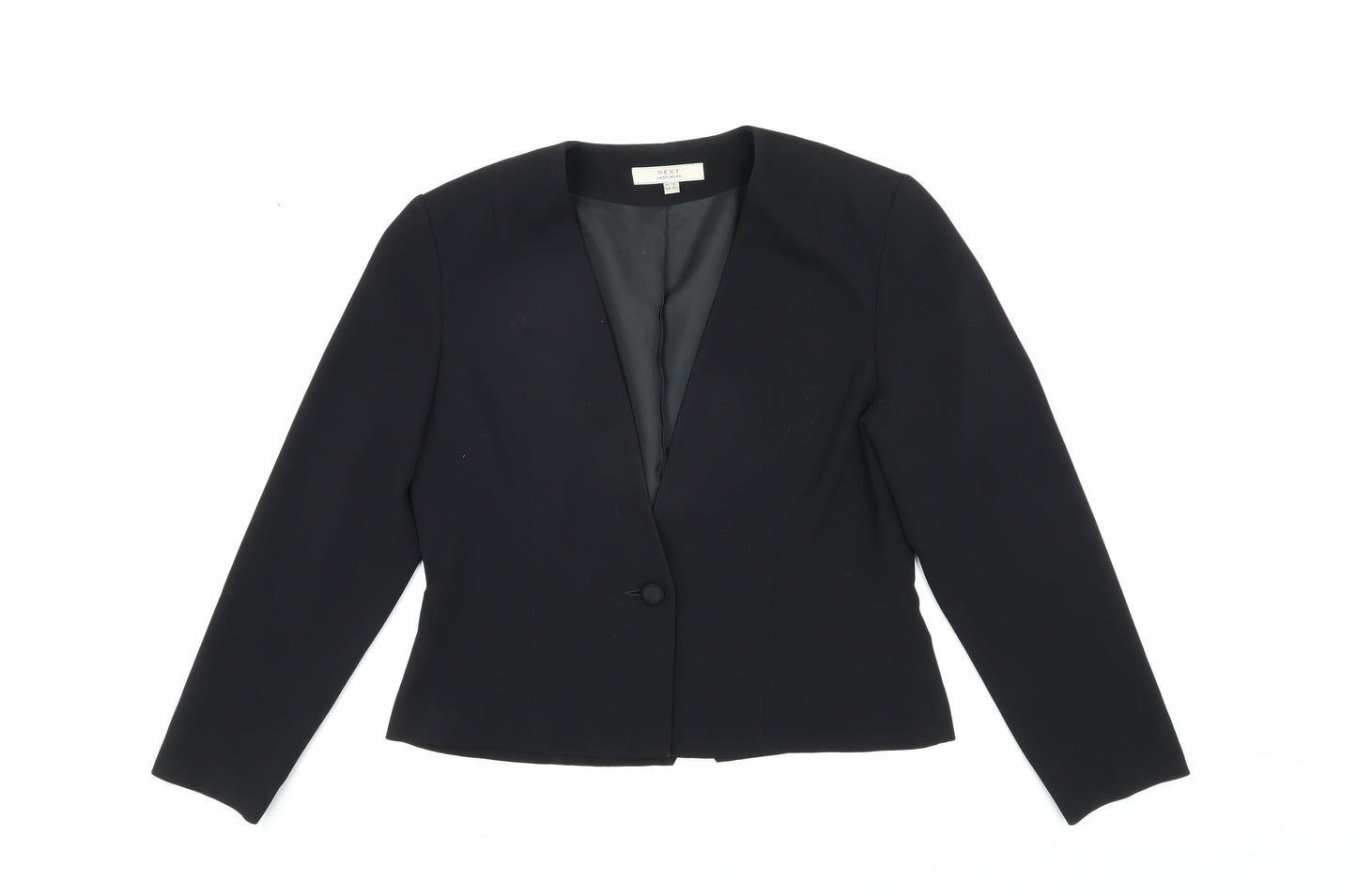 Next Women's Black Blazer UK 14 Classic One-Button