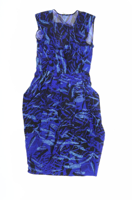 Whistles Women's Blue Silk Dress Size 6