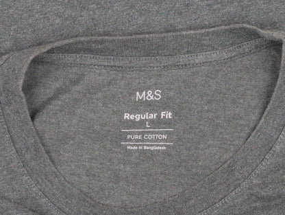 Unisex Adults UK Size L Marks and Spencer Grey Basic T-Shirt