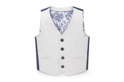Front view of Next boys’ grey suit waistcoat 3 years formal wedding party