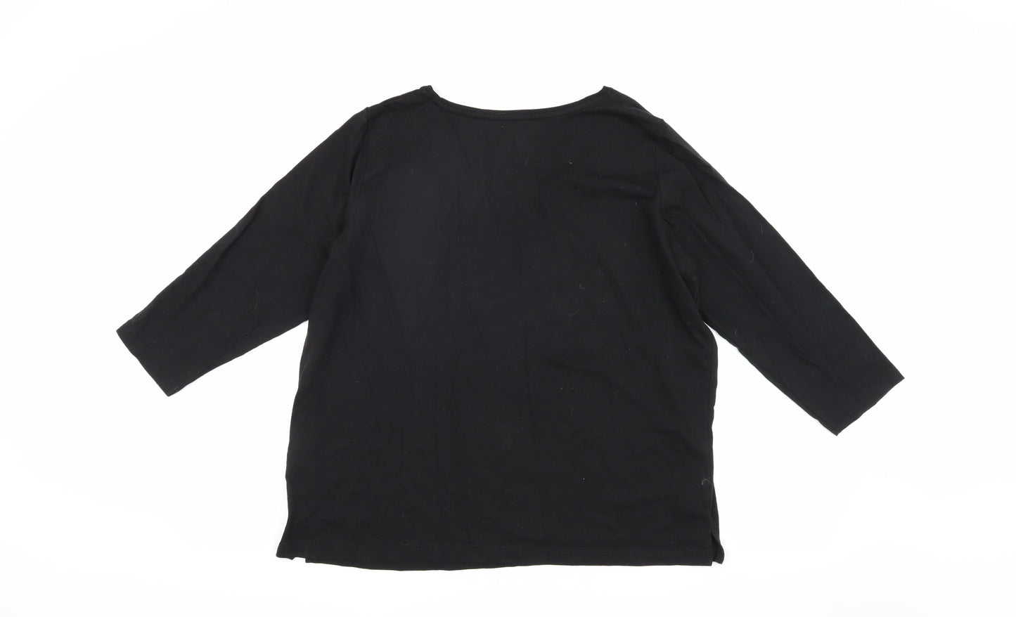 Womens UK Size 16 Pretty Secrets Black Basic T-Shirt