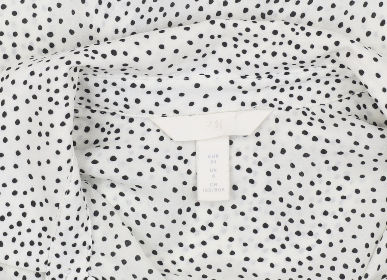 Womens UK Size 6 H&M White Basic Blouse