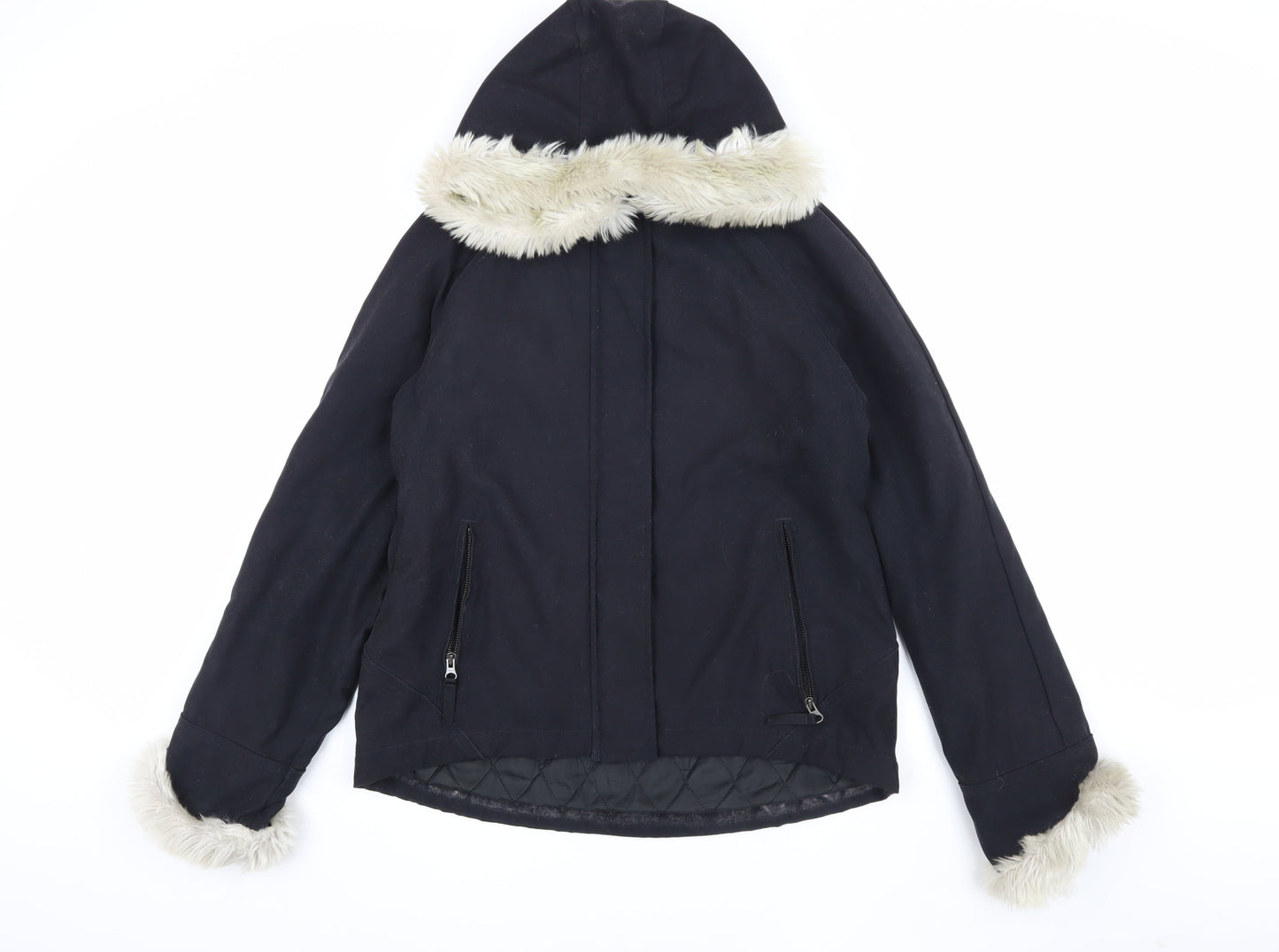 Womens UK Size 14 Marks and Spencer Black Parka Coat