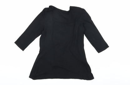 C.M.D Women's Black Cardigan, M Size, 3/4 Sleeve