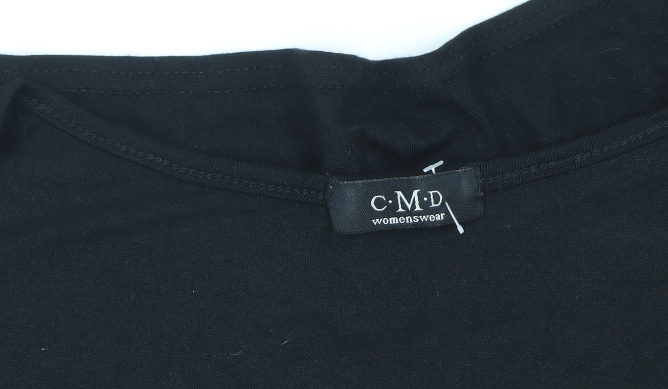 C.M.D Women's Black Cardigan, M Size, 3/4 Sleeve