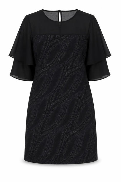 Wallis Women's Black Flutter Sleeve Sheath Dress Size 14